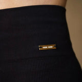 Nahtlose Leggings – Schwarz