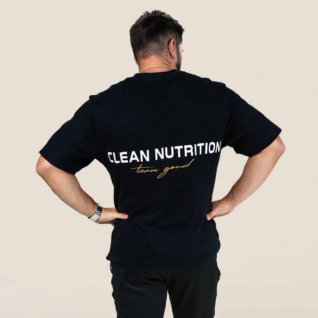 Team Goud Oversized T-shirt - Zwart