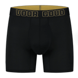 Schwarze Herren-Boxershorts mit goldenem Schriftzug VOOR GOUD