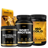 Triatlon Pack met Iso Gold, Energy Gel zonder cafeïne, Whey Protein en Electrolyte Scoops
