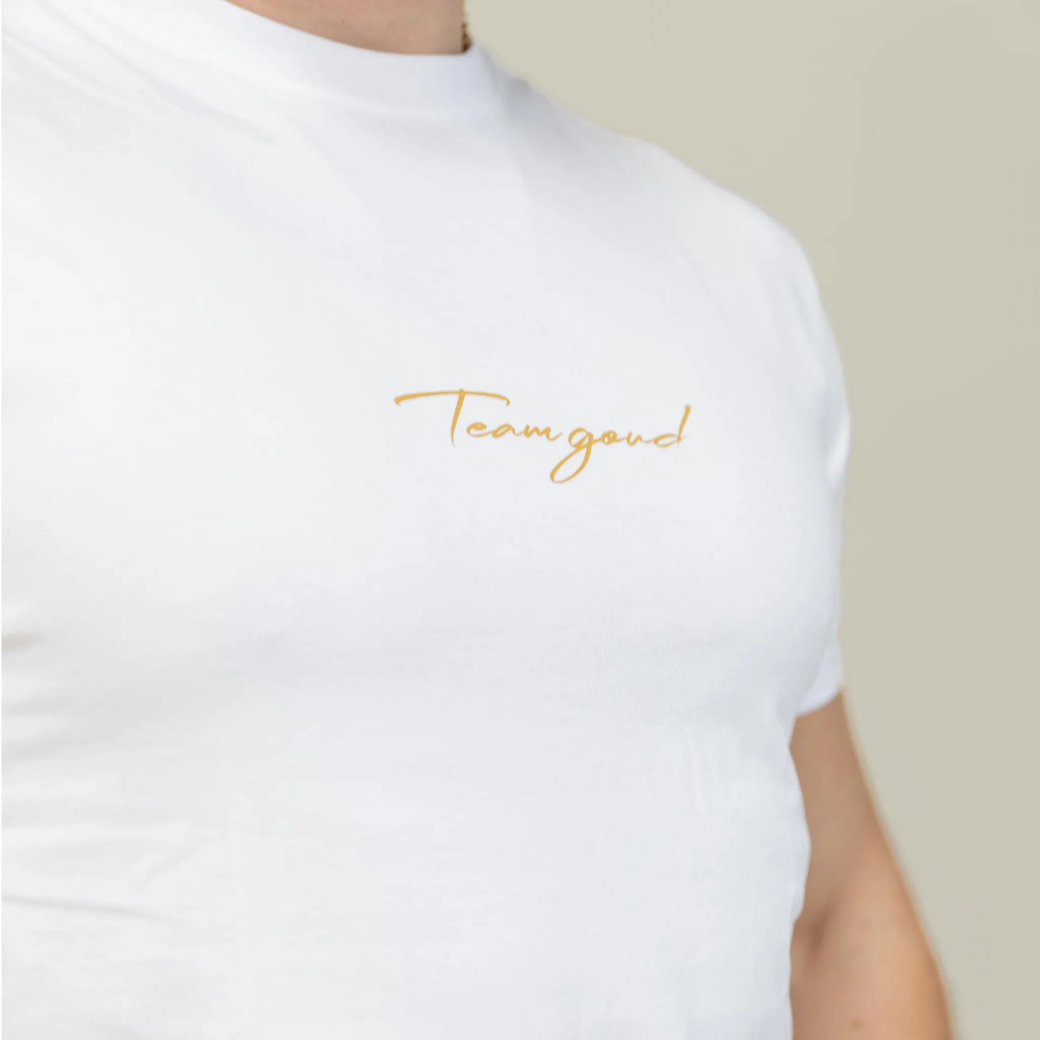 T-shirt fitted Team Goud - Wit/Zwart