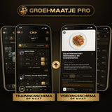Trainingsschema en voedingsschema op maat in de Groei-Maatje Pro app